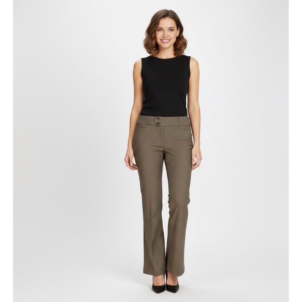 Banana Republic Womens Mid-Rise Flare Sloan Fit Stretch Brown Textured‎ Pants 8